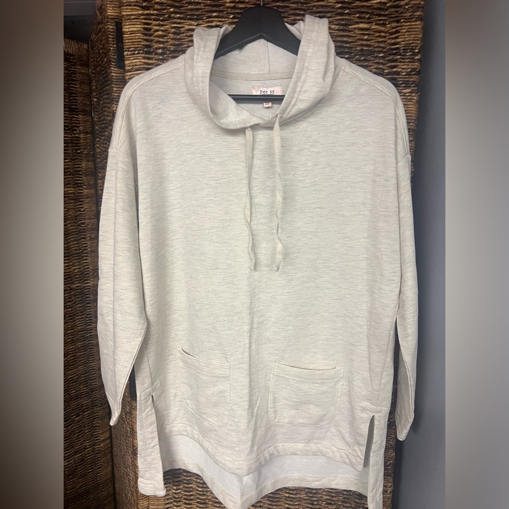 per se - Womens Supersoft Double front fashion pocket, hooded shirt, Medium